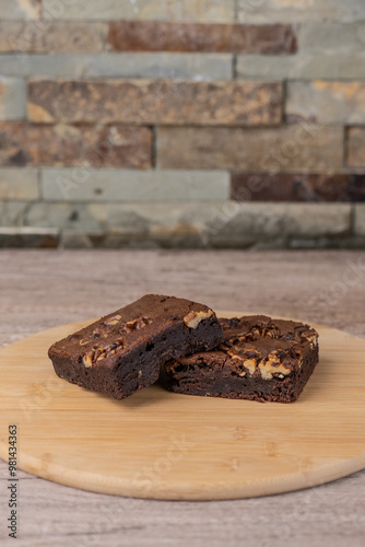 two pieces of brownie