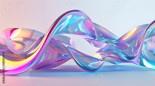 Abstract iridescent liquid waves