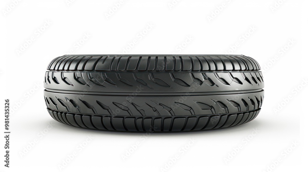 Black Tire on White Background Black Tire on White Background