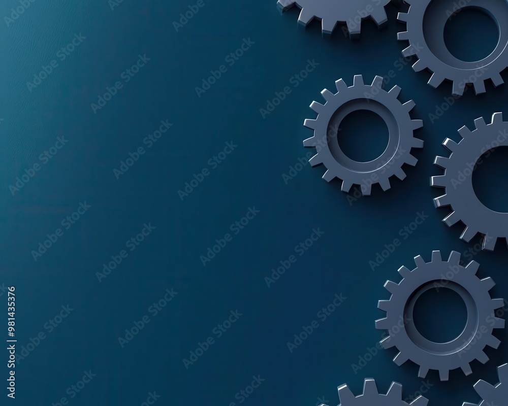 Gears rotating within a network of digital nodes, representing the integration of business processes and workflows Gears rotating within a network of digital nodes, representing the integration of business processes and workflows