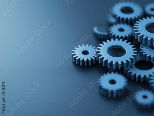 Interconnected gears forming an organized workflow diagram, representing business process optimization