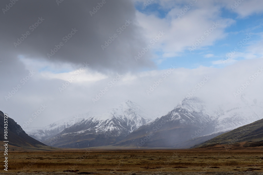 Hoffellsjokull glacier in the South of Iceland sunset landscape Hoffellsjokull glacier in the South of Iceland sunset landscape