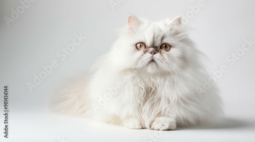 White Persian Cat Portrait photo