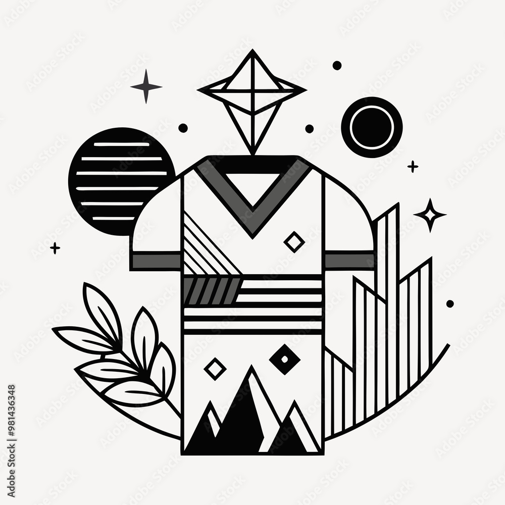 Modern style graphic design for a T-shirt with a contemporary and trendy look Modern style graphic design for a T-shirt with a contemporary and trendy look