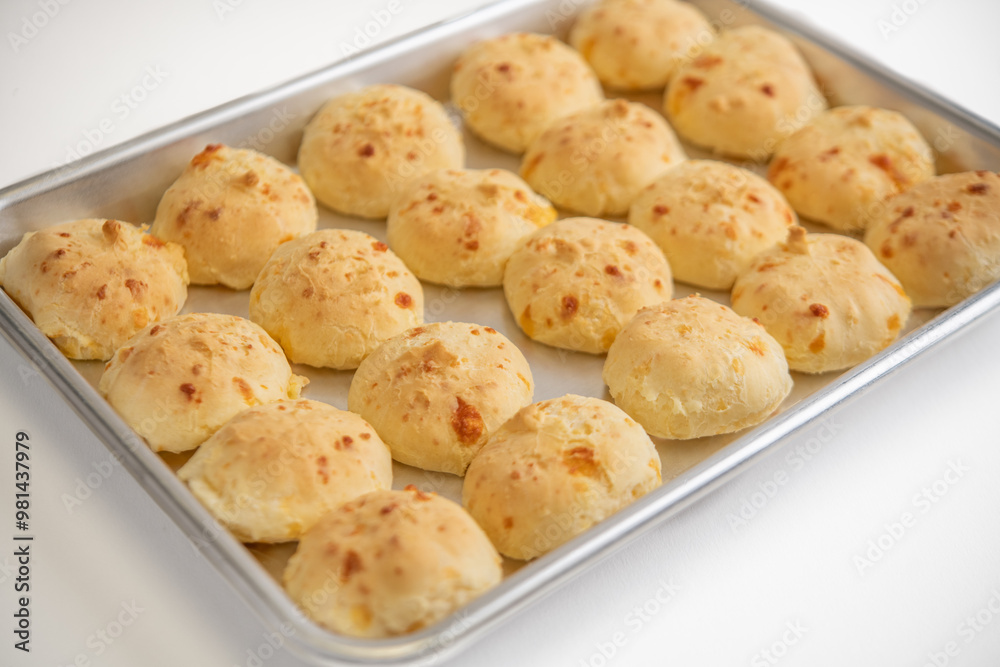 Pao de queijo in a baking dish