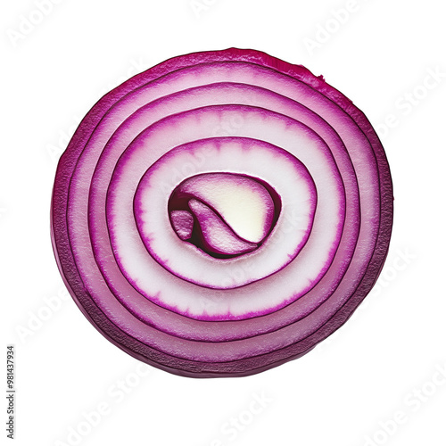 Obraz na płótnie Sliced red onion isolated on transparent background w salonie