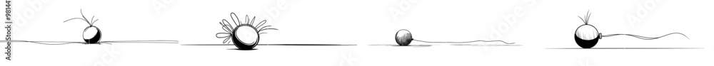 This is a continuous line drawing of a bomb with a burning fuse in a ...