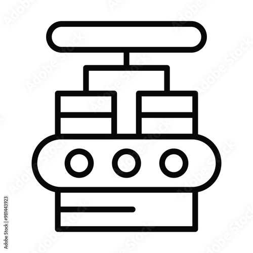 industrial line icon, conveyor icon vector