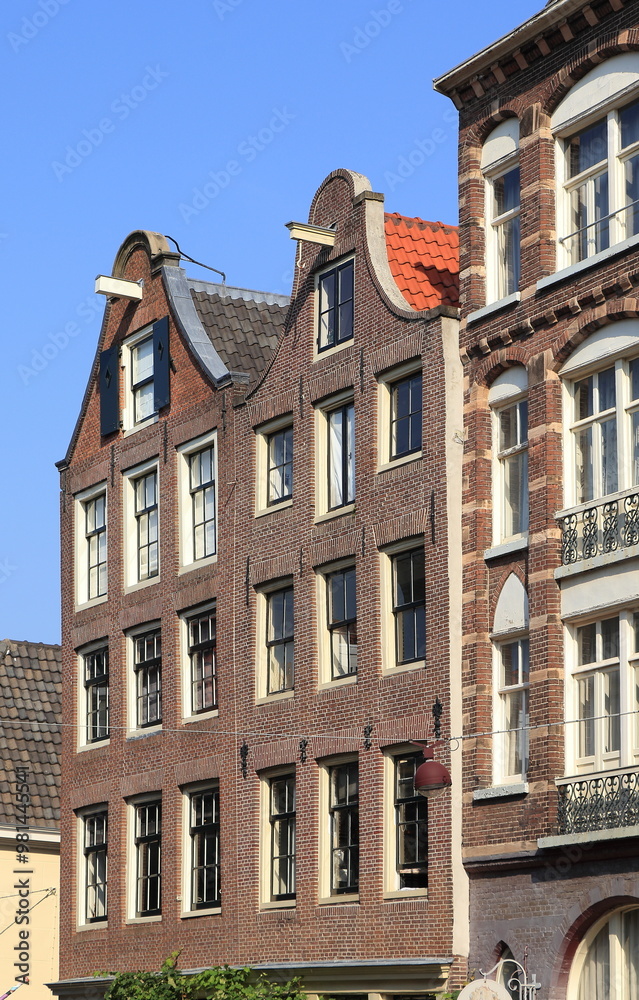 Fototapeta premium Amsterdam Weteringstraat House Facades with Bell Gables, Netherlands