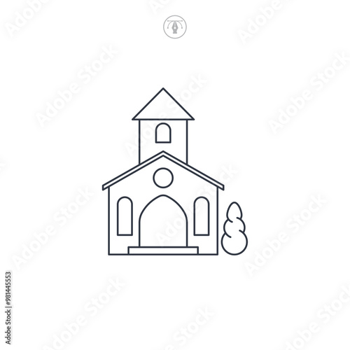 Church icon symbol vector illustration isolated on white background