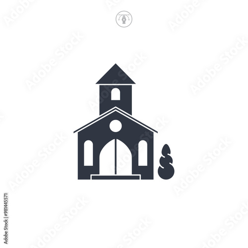 Church icon symbol vector illustration isolated on white background