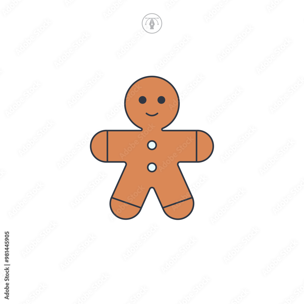 Gingerbread man icon symbol vector illustration isolated on white background Gingerbread man icon symbol vector illustration isolated on white background