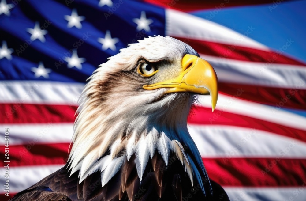 Naklejka premium american bald eagle