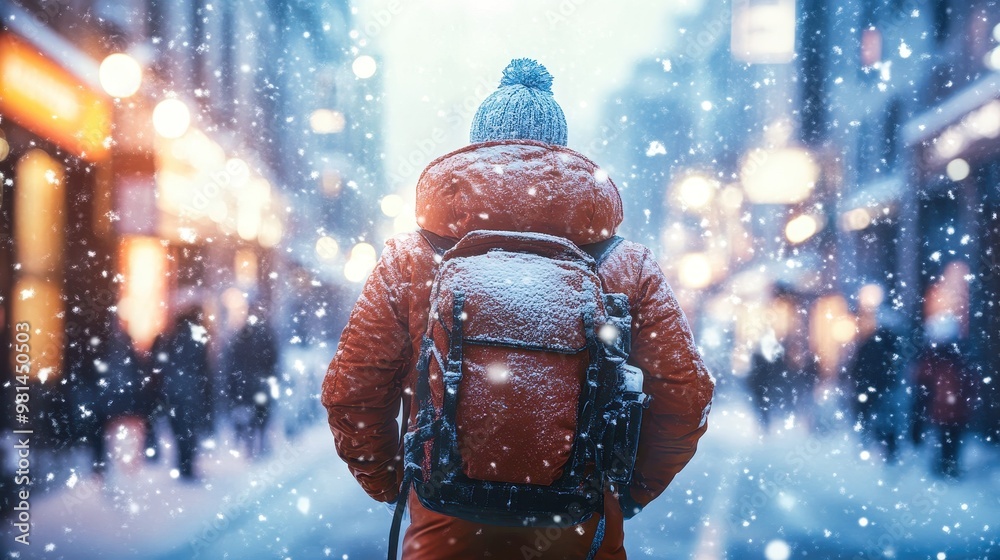 Fototapeta premium Snowy path through a frosty forest on a sunny winter morning