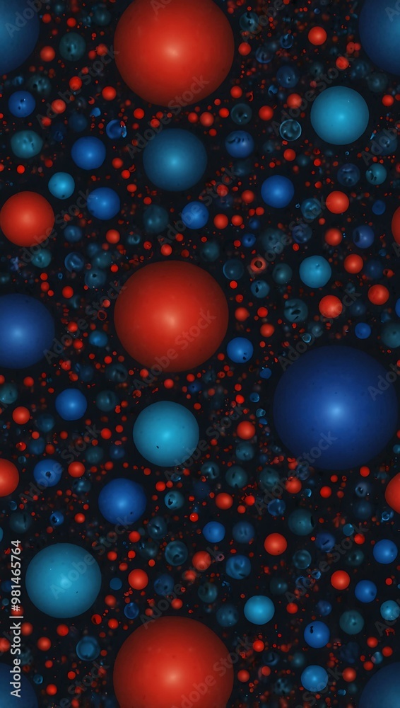 Interaction between two cells with red and blue spheres. Interaction between two cells with red and blue spheres.