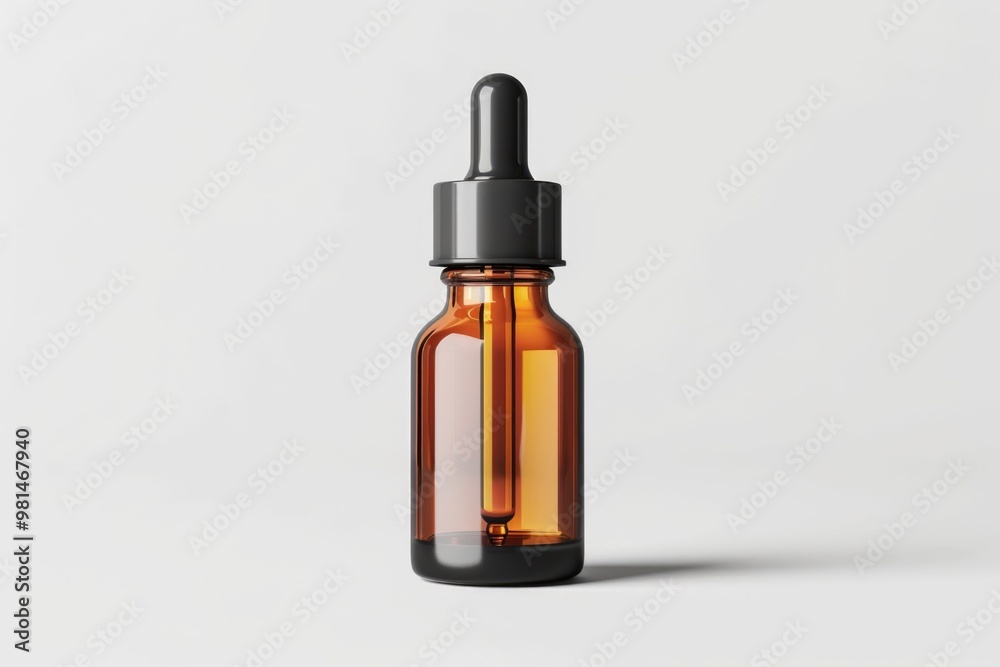 A brown glass bottle with a black top, suitable for use in food or beverage packaging, storage, and other contexts A brown glass bottle with a black top, suitable for use in food or beverage packaging, storage, and other contexts