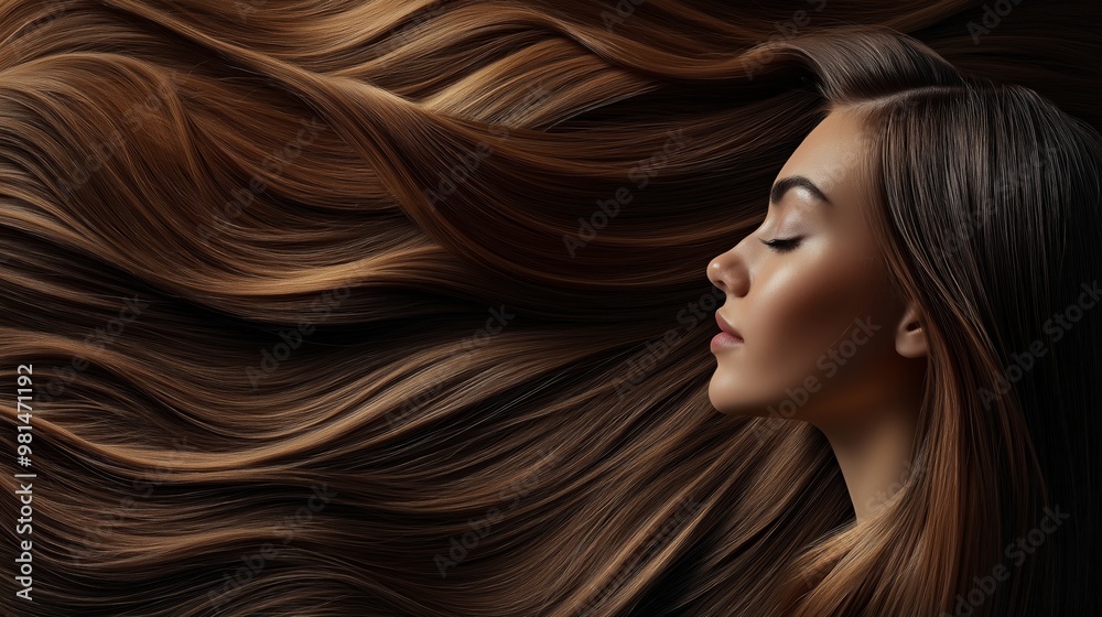 close up chocolate brown coloring hair advertising concept, healthy smooth silky shiny hair with elegance flow curve, hair coloring advertising concept close up chocolate brown coloring hair advertising concept, healthy smooth silky shiny hair with elegance flow curve, hair coloring advertising concept