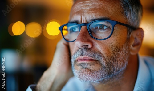 Stressed Person Working Overtime in an Office - Close-Up, High Stress