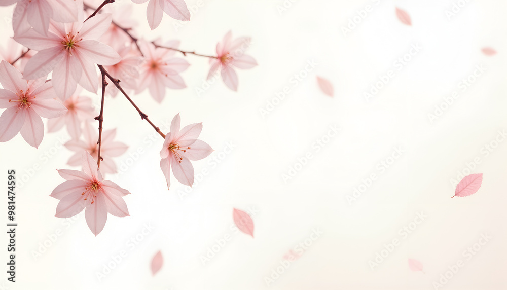 Falling flower petals motion slow motion on light background 3d rendering Falling flower petals motion slow motion on light background 3d rendering