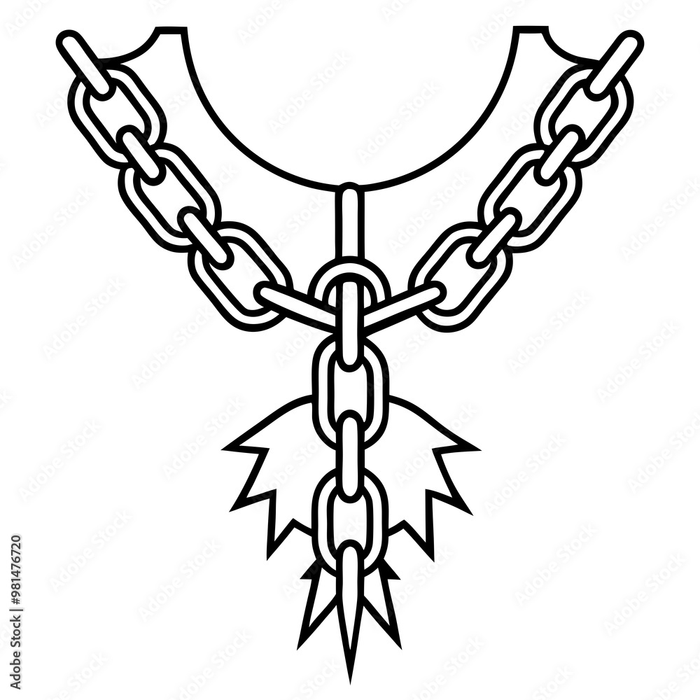 Fototapeta premium Suspended Broken Chains Vector Design