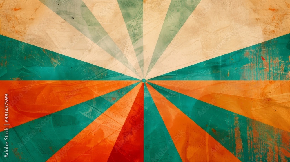Fototapeta premium Vintage Retro Sunburst Background Abstract Pattern with a unique oldfashioned and creative design