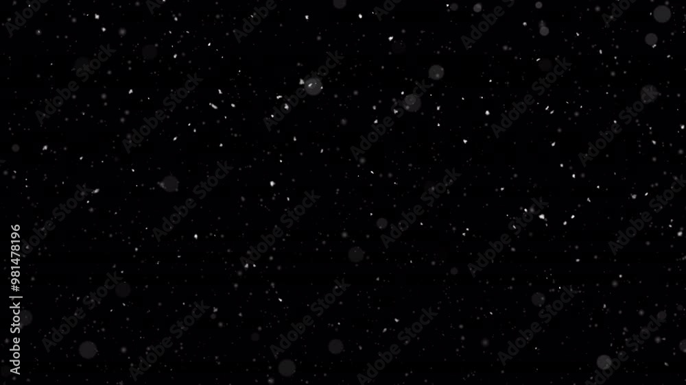 Winter snow - falling snow animation, seamless loop. Alpha channel.
