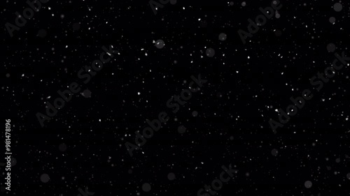 Winter snow - falling snow animation, seamless loop. Alpha channel.
