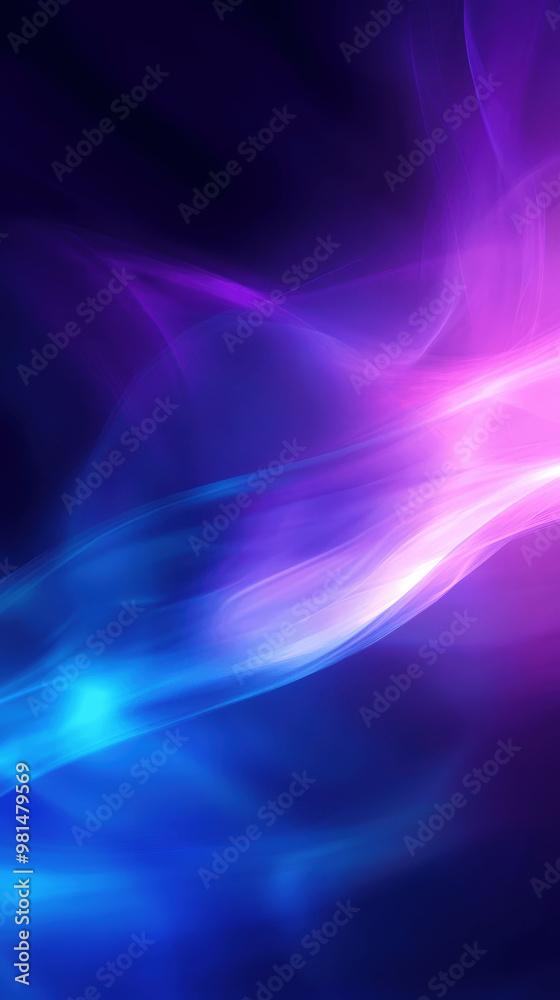 Abstract cosmic waves of blue and purple colors flowing through the dark background Abstract cosmic waves of blue and purple colors flowing through the dark background