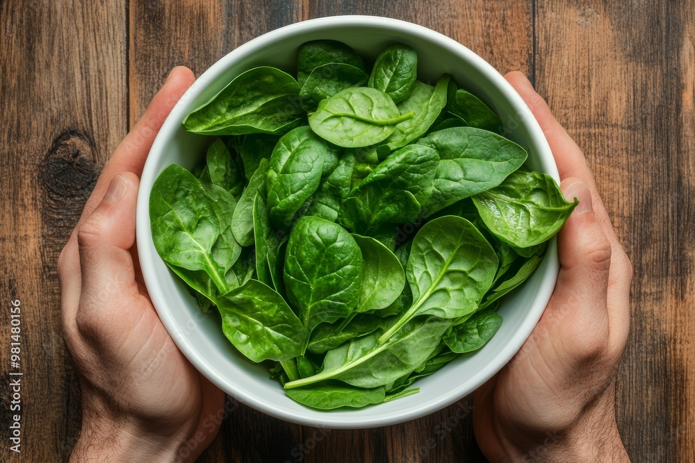 A closeup of fresh spinach leaves in a white bowl showcases their vibrant color and health benefits, making them a great choice for balanced diets and overall wellness in meal planning A closeup of fresh spinach leaves in a white bowl showcases their vibrant color and health benefits, making them a great choice for balanced diets and overall wellness in meal planning