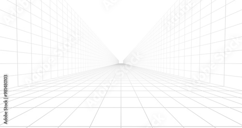 Lines grid technology perspective background. 3d rendering.	