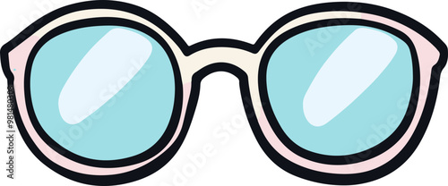 Colorful Vector Sunglasses with Blue Lenses