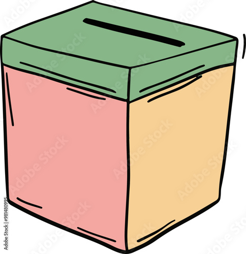 Colorful Ballot Box Vector Illustration