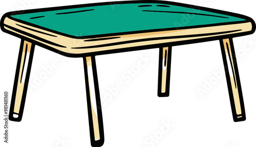 Vector Image of a Simple Wooden Table Design
