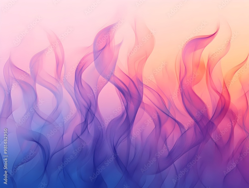 Vibrant Abstract Flames with Gradient Hues in Fluid Motion