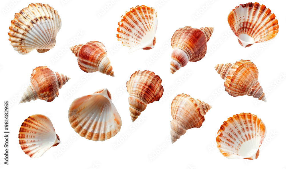 seashells isolated on transparent background seashells isolated on transparent background