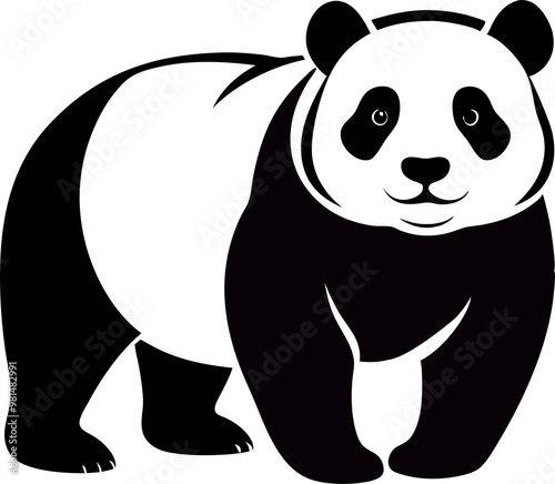 Panda silhouette vector art .This is an editable and printable vector eps file .