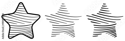 ICÔNE ÉTOILE STYLISÉE AVEC LIGNES