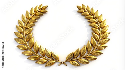 A beautiful golden laurel wreath symbolizing victory and achievement, perfect for awards and recognition themes. photo