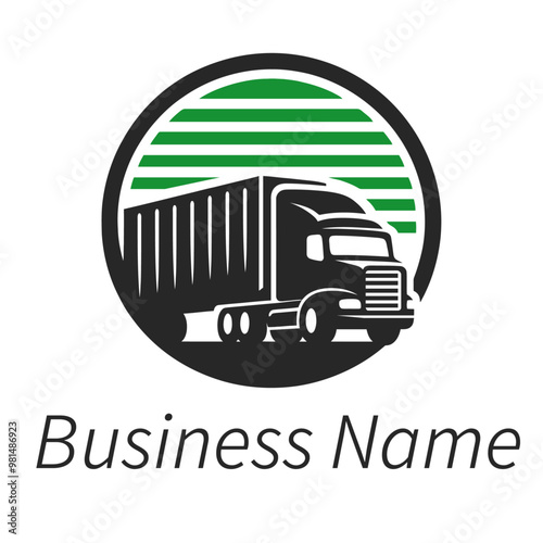 logo design template of a trucking company