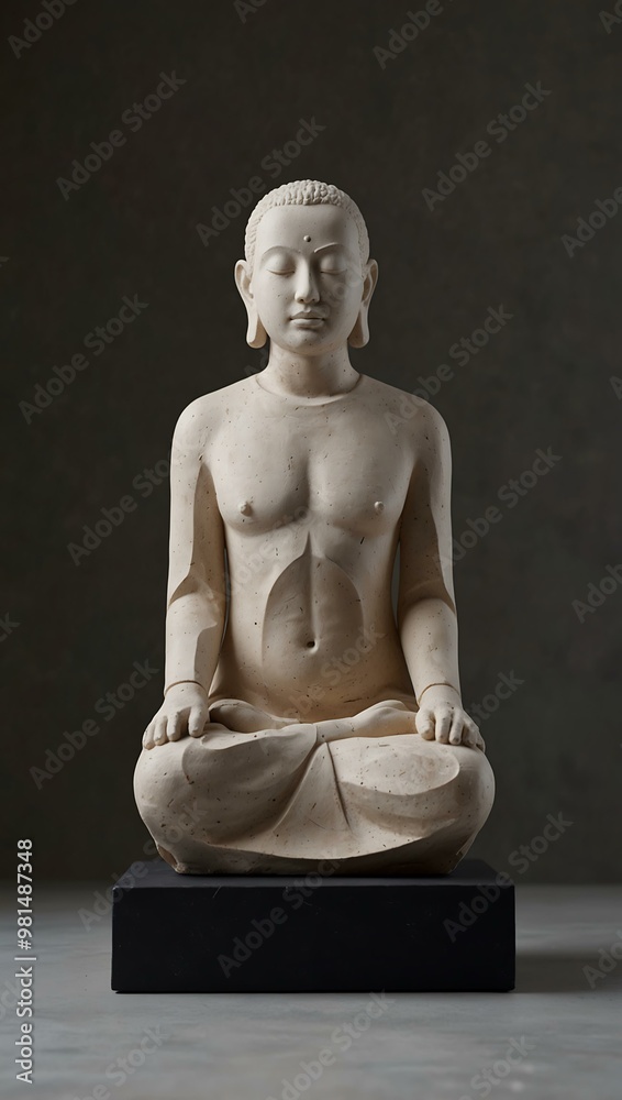 Minimalist sculpture of a meditating figure in a peaceful pose. Minimalist sculpture of a meditating figure in a peaceful pose.