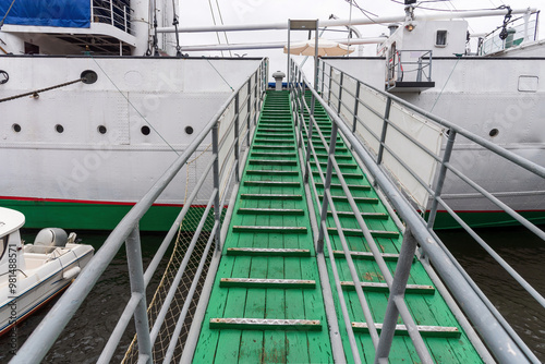 Gangway on board a passenger ship. photo