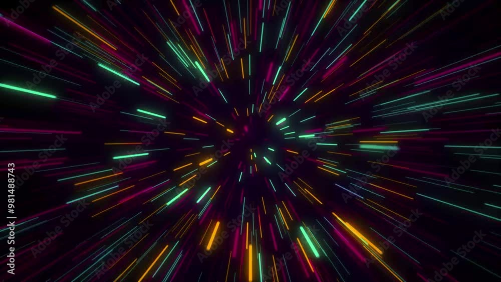 Glowing colorful neon lines looping background animation 4k video. Glowing colorful neon lines looping background animation 4k video.