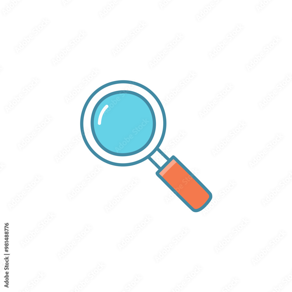 Abstract magnifying glass vector art illustration icon design. Icon concept design. Abstract magnifying glass vector art illustration icon design. Icon concept design.