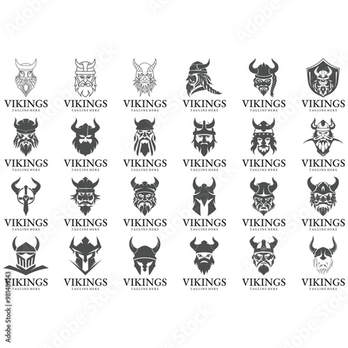 Vector illustration Viking with Helmet.