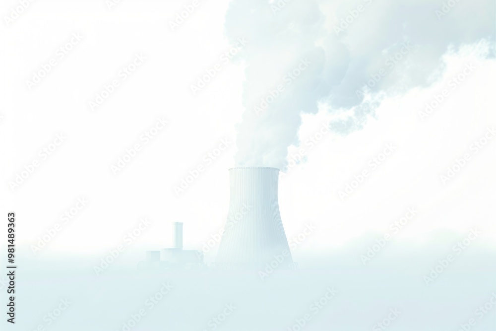 A picture of a factory with visible smoke emission from the stacks, suitable for use in industrial or economic context A picture of a factory with visible smoke emission from the stacks, suitable for use in industrial or economic context