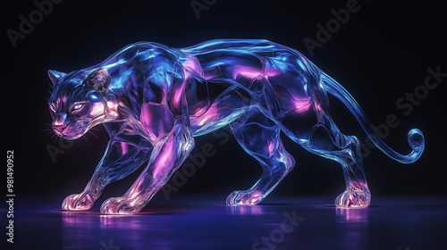 spirit panther form, translucent blue, magic attribute