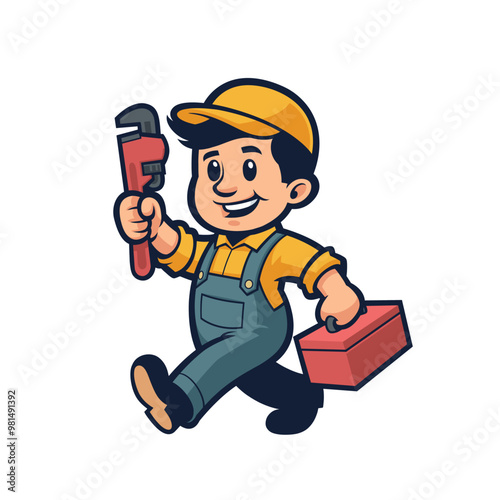 Classic style Handyman Mascot Design