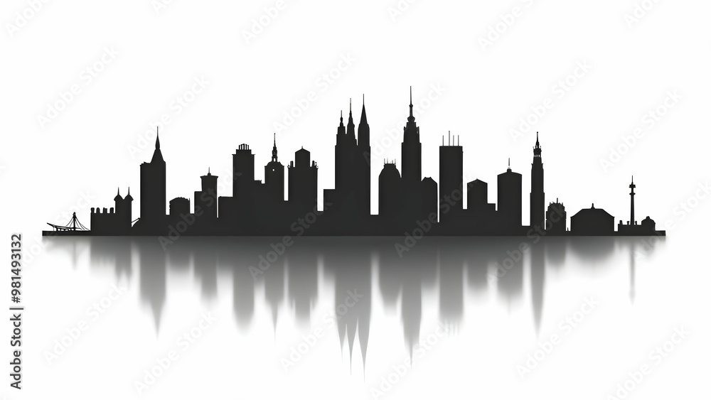 City silhouette on white background City silhouette on white background