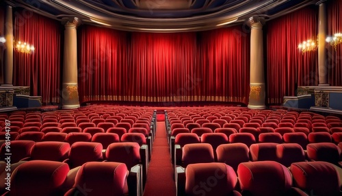 cinema auditorium with red chairs