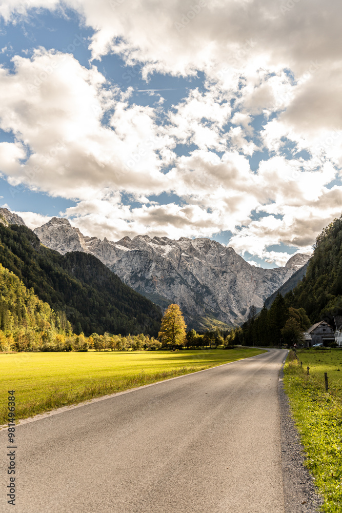 Naklejka premium Logar Valley in Kamnik Mountains, Slovenia
